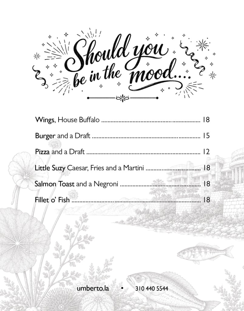 Happy Hour Specials Menu